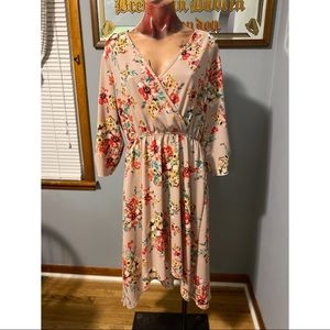 Floral high-low wrap dress